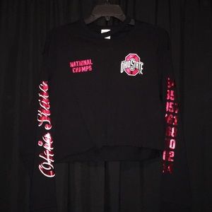 ohio state natl champs PINK crop top